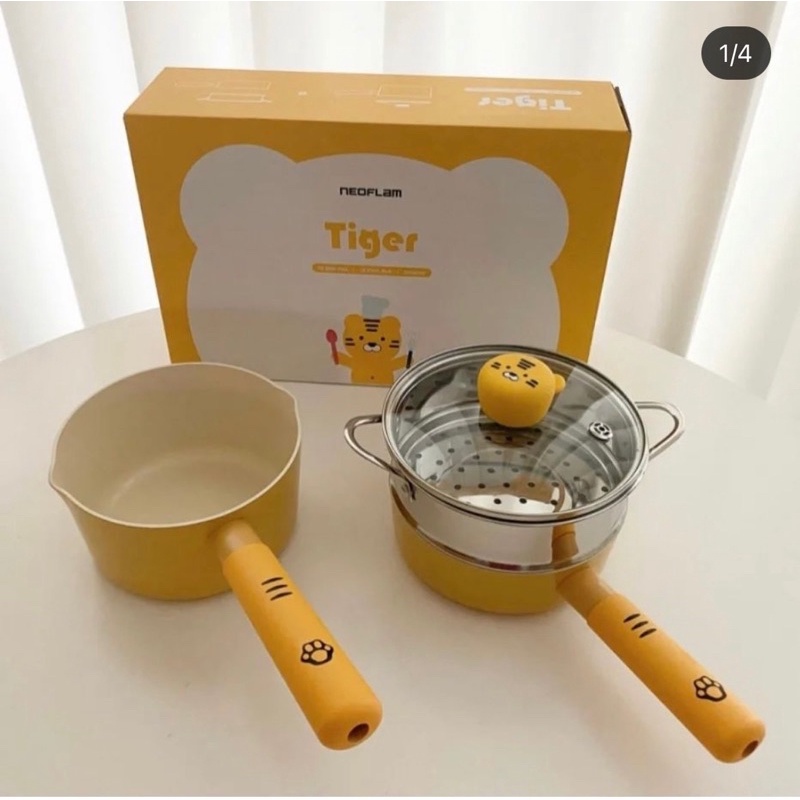 Bộ nồi nấu / hấp chống dính cao cấp ăn dặm cho bé NEOFLAM CHÍNH HÃNG