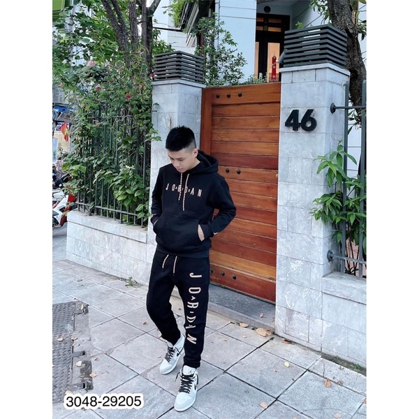 Bộ nỉ khóa Paris có mũ chất nỉ dày dặn_Bộ nỉ thu đông