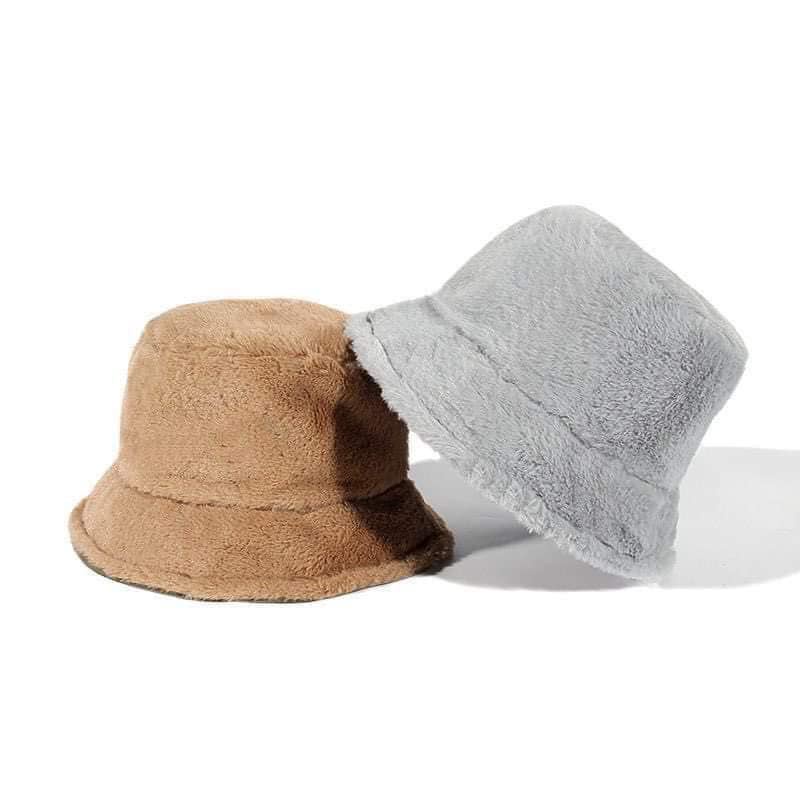 Mũ bucket lông cừu dày giữ ấm cho nữ nón lông thỏ phong cách Hàn Quốc mềm mại