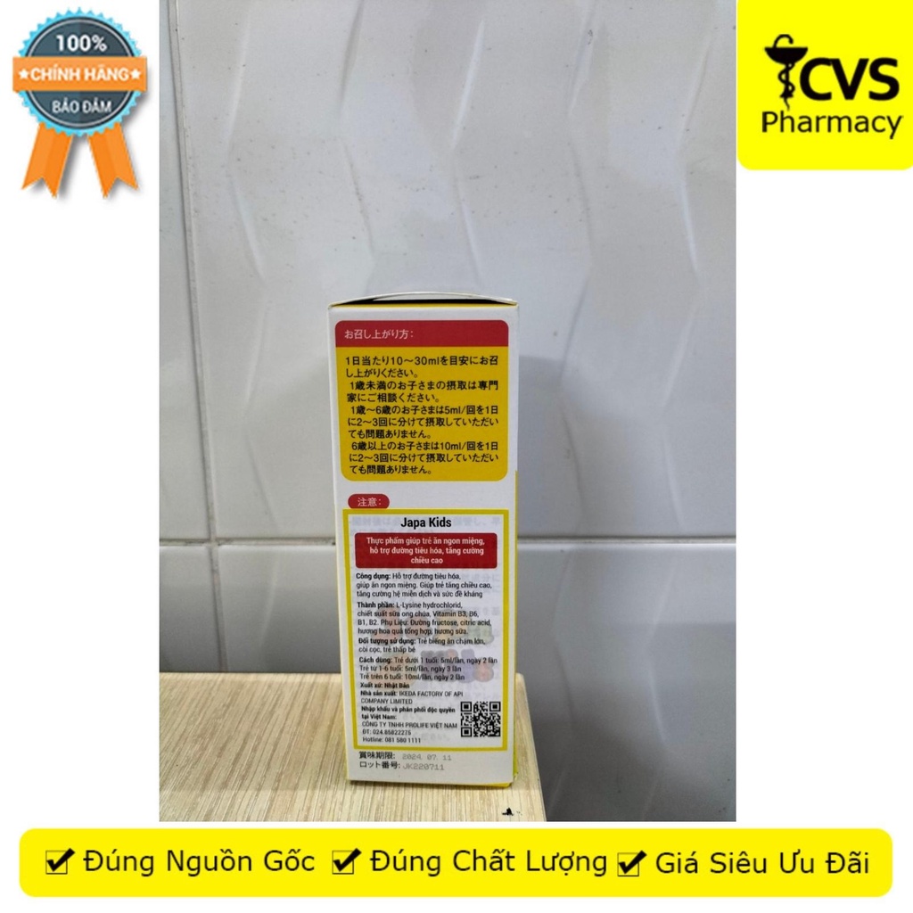 Japa Kids Xử Lý Biếng Ăn, Tăng Chiều Cao Cho Bé - 100 ML - CVS Pharmacy