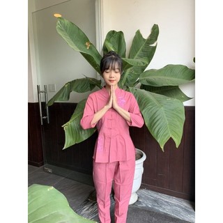 ĐỒ LAM ĐI CHÙA   Bà Lai Tim Kate Mịn có thêu hoa sen dành cho nữ