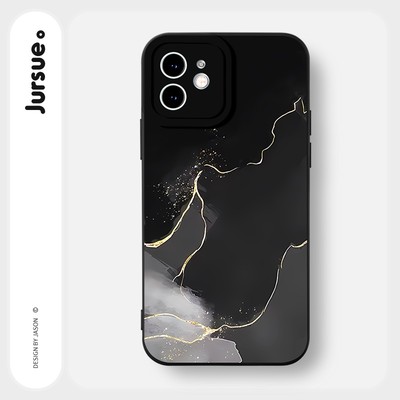 Ốp lưng JURSUE dẻo mềm chống bẩn hình độc lạ đen Cho iPhone 17 16 15 14 13 12 11 Pro Max SE 2020 X XR XS ip 8 7 Plus Y2478