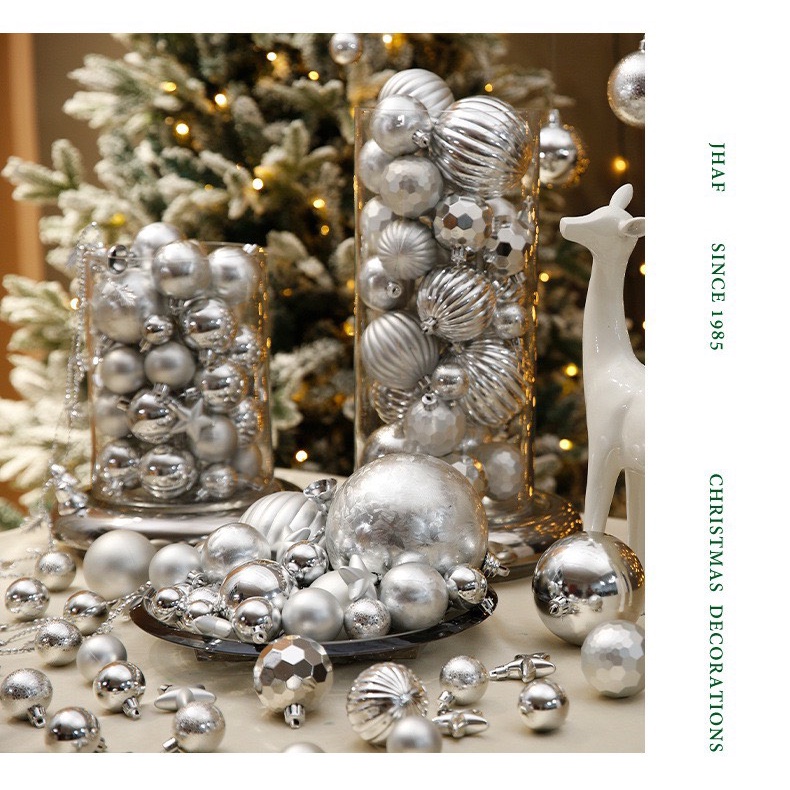 Set 6 Quả Châu Trang Trí Noel - Màu Bạc CB003