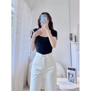 Áo thun nữ đủ màu trơn basic cổ vuông ôm body