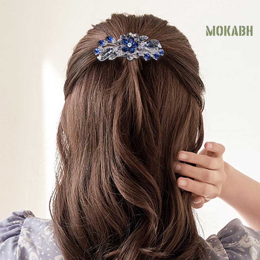 Kẹp Tóc Đính Pha Lê Giả Lấp Lánh Chống Trượt Chống Biến Dạng