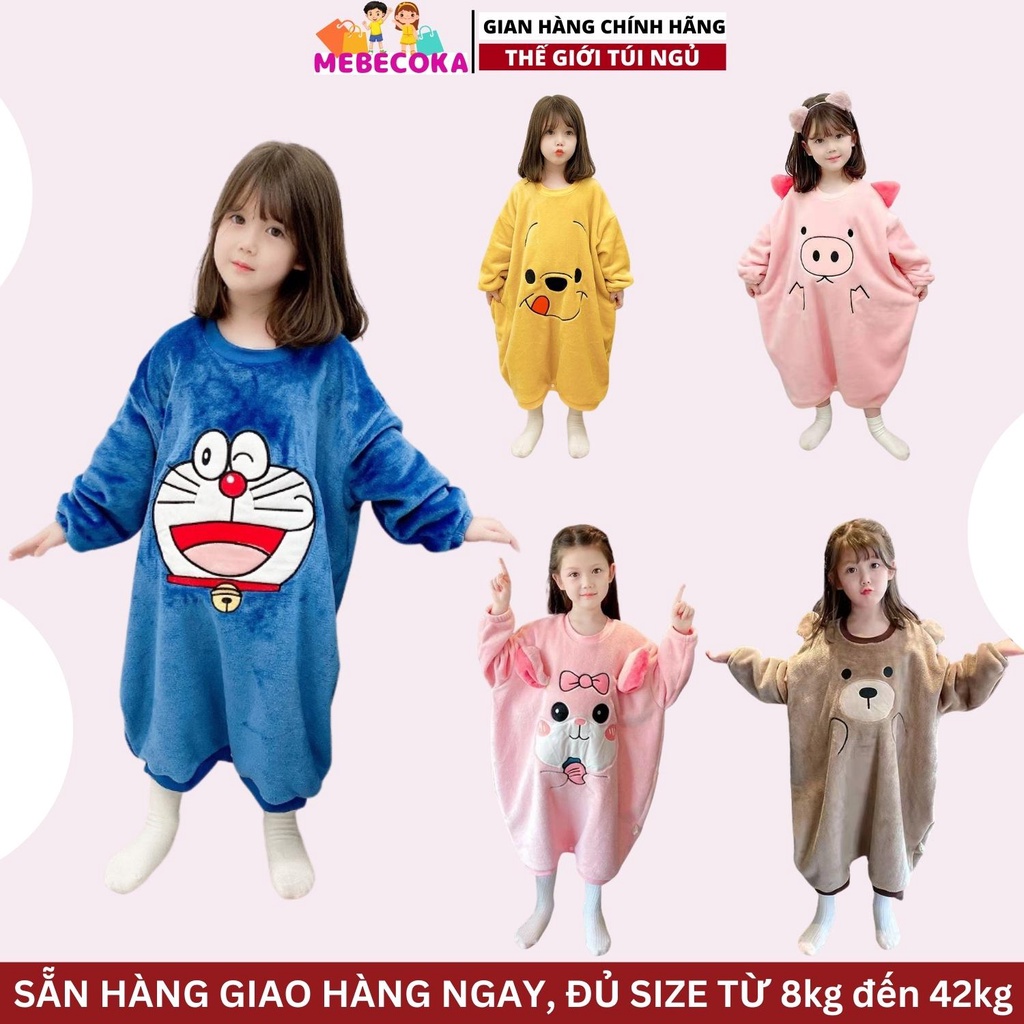 Túi ngủ cho bé từ1 đến 10 tuổi họa tiết DOREMON, chất liệu lông xù HÀNG LOẠI 1