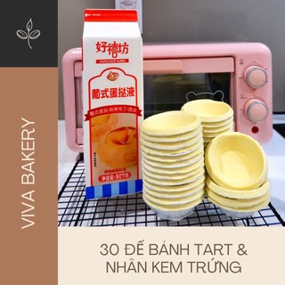Combo 30 đế bánh tart trứng + hộp kem trứng Vivabakery vị béo ngọt (30 cái) VV5