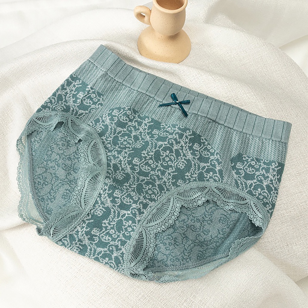 Quần lót nữ phối ren nơ họa tiết tinh tế bigsize dễ thương sexy Q8521 60kg đến 80kg