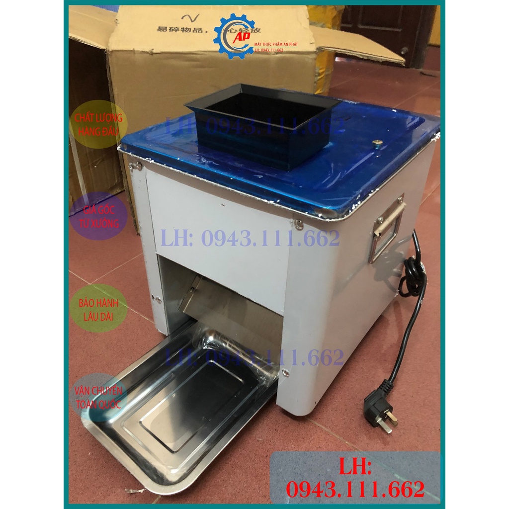 Máy thái thịt tai và mõm heo, thái lát lạp xưởng, giò chả và rau củ 1 cỡ dao từ 2 đến 10 ly
