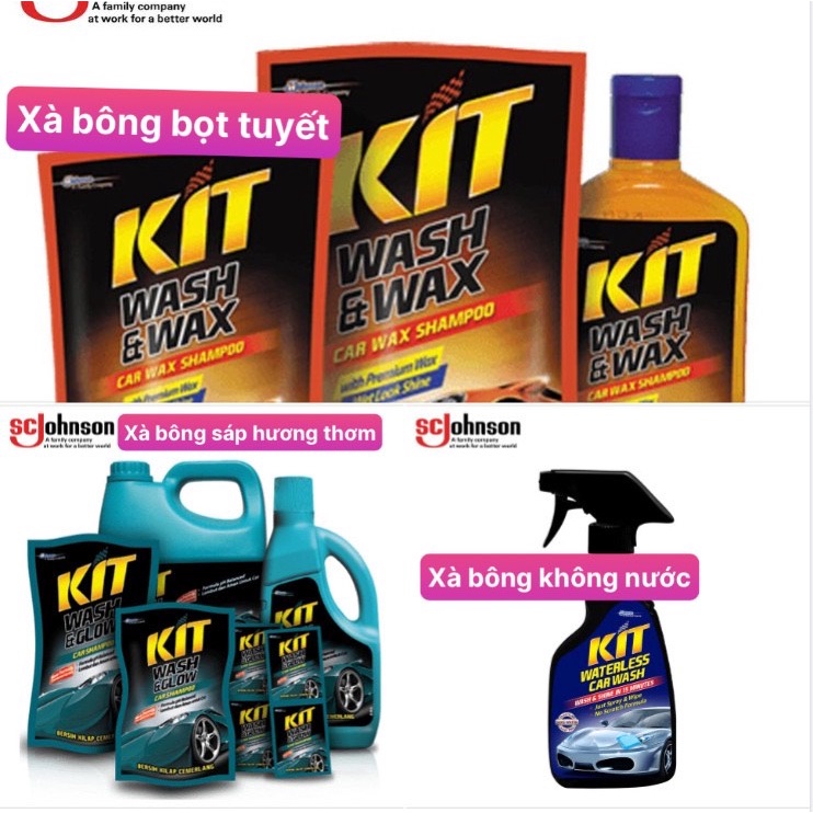 XÀ BÔNG RỬA XE kit - WASH &amp; WAX BOTOL ( CAM ) (500 ml)