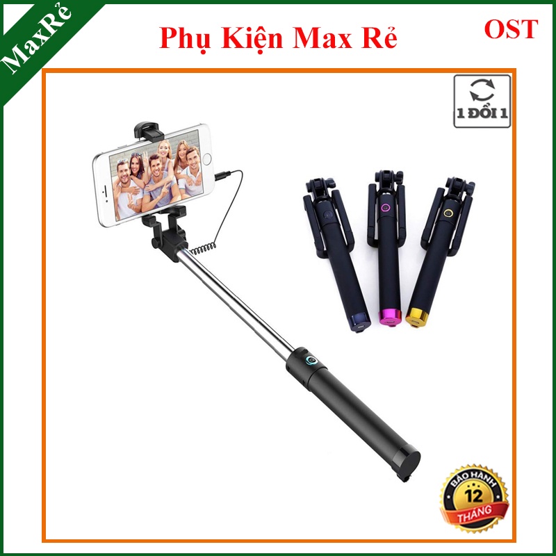 Gậy chụp ảnh tự sướng ⚡ Gậy selfie kết nối Jack 3.5 có nút bấm tiện lợi