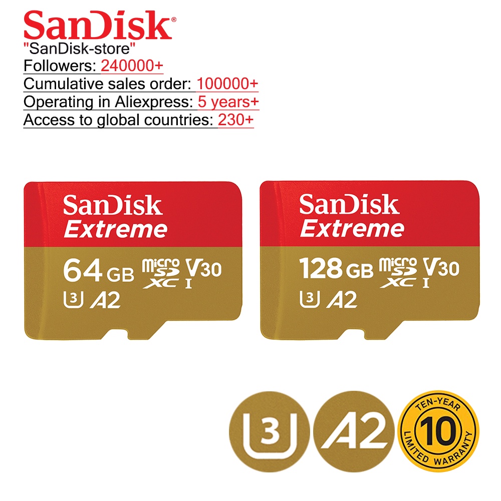 Thẻ Nhớ SanDisk TF 100% 32GB 64GB 128GB 256GB 512GB UHS-I A1 Cho ĐiệN ThoạI / ĐiệN ThoạI / 10 TuổI | BigBuy360 - bigbuy360.vn