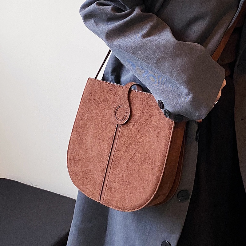 Túi Xách Da Lộn Phong Cách Retro Thời Trang Thu Đông Mới 2022 Dành Cho Nữ