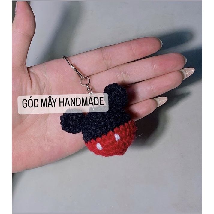 Móc khoá hình Mickey bằng len - đồ Handmade
