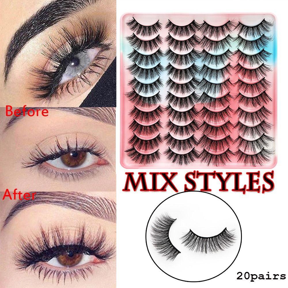 Set 20 Cặp Lông Mi Giả Nhiều Lớp Mềm Mại Có Thể Tái Sử Dụng
