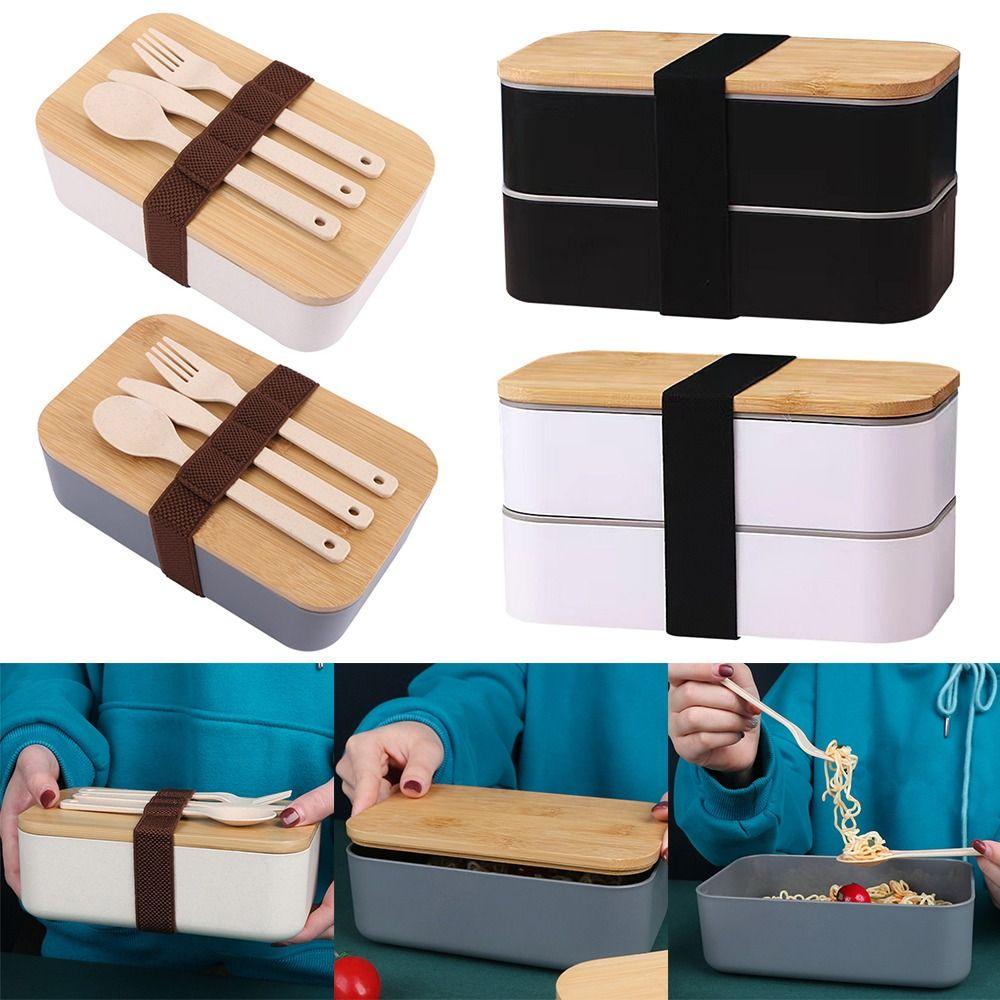 Hộp Đựng Cơm Trưa Kèm Muỗng Tiện Dụng Cho Học Sinh / Nhân Viên Văn Phòng