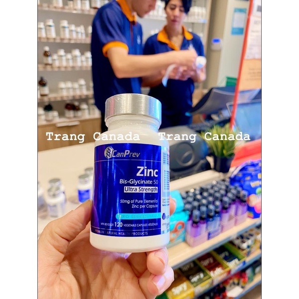 Viên bổ sung kẽm Zinc CanPrev’s Zinc Bis-Glycinate 25mg & 50mg hàng Canada