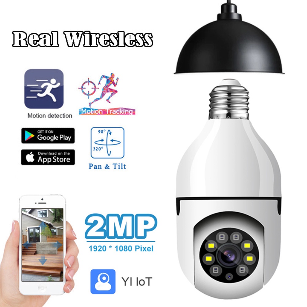 Hd 1080P 360° Camera Giám Sát An Ninh CCTV Kết Nối Wifi PTZ IP Có Bóng Đèn Xoay Tự Động