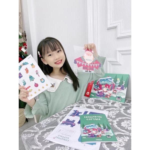 Bộ Thủ Công Gấp Giấy Origami 3D Chủ Đề Ngôi Nhà Giáng Sinh Mideer Origami Christmas Cho Bé Từ 4 Tuổi - CleverKids