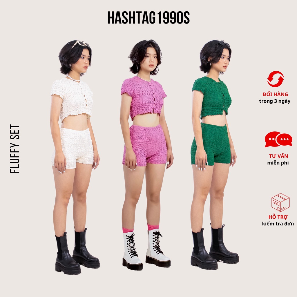 Set croptop vải xốp - FLUFFY SET