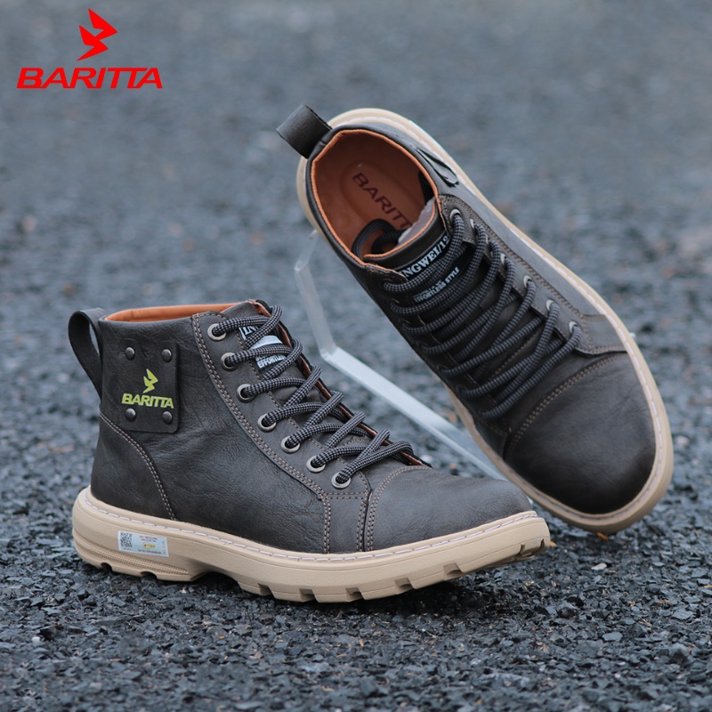 Giày cao cổ nam Baritta da Nappa đế cao su tăng chiều cao 5cm, boots nam trẻ trung BH 12 tháng