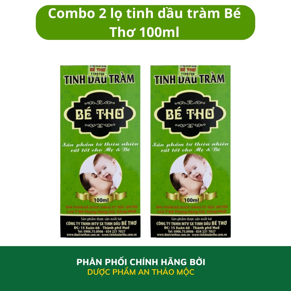 Combo tinh dầu tràm BÉ THƠ hỗ trợ chống gió sổ mũi cảm cúm xua đuổi côn trùng giảm đau xương khớp