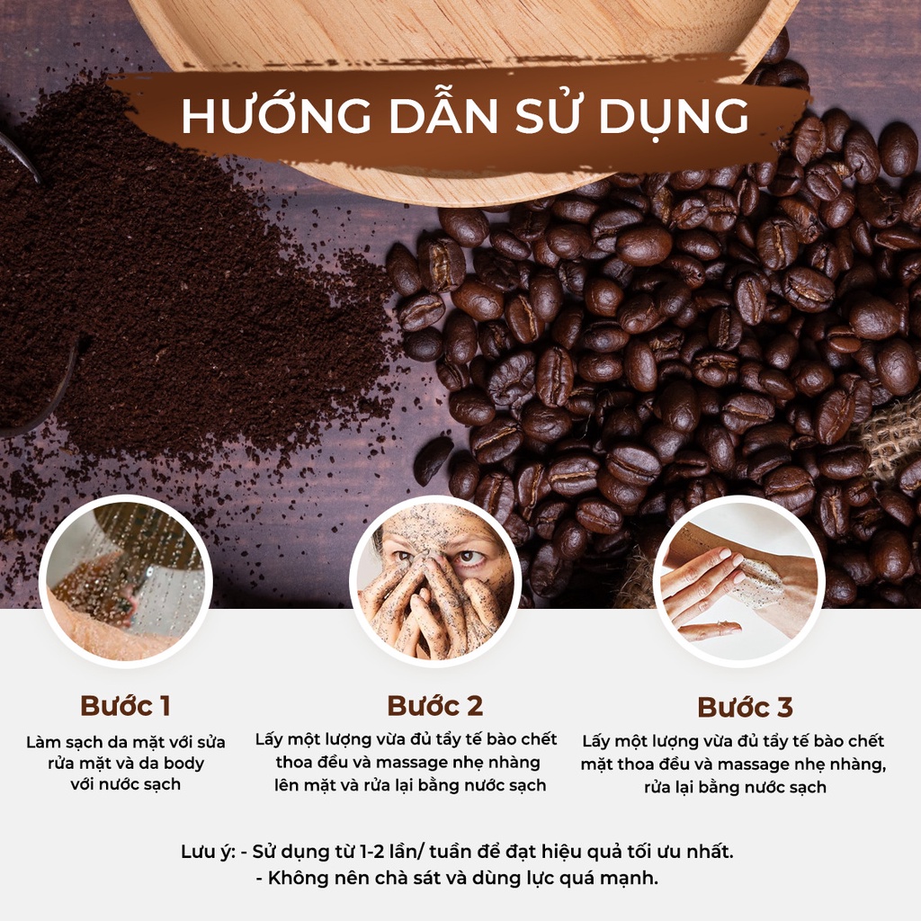 Combo Tẩy Tế Bào Chết Cà Phê Da Mặt  Ori Coffee Face Scrub 120ml và Tẩy Tế Bào Body Ori Coffee Body Scrub 250ml