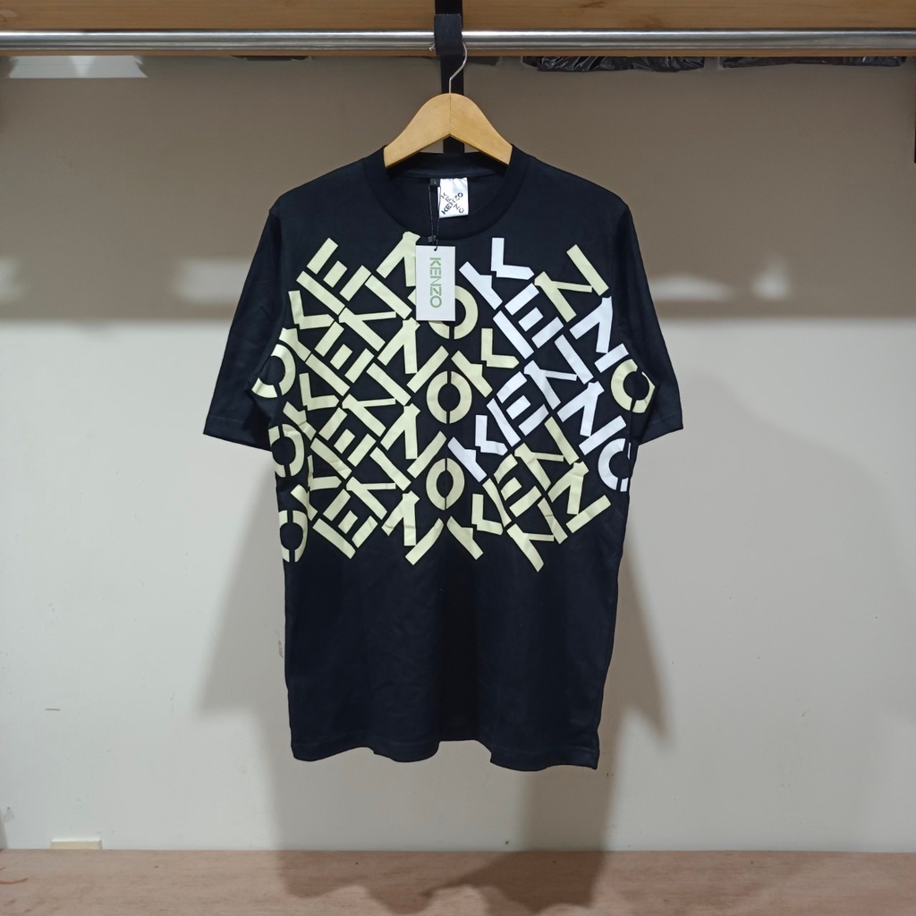 Áo Thun Đen In Chữ Kenzo Mid Big Font Cá Tính Hợp Thời Trang