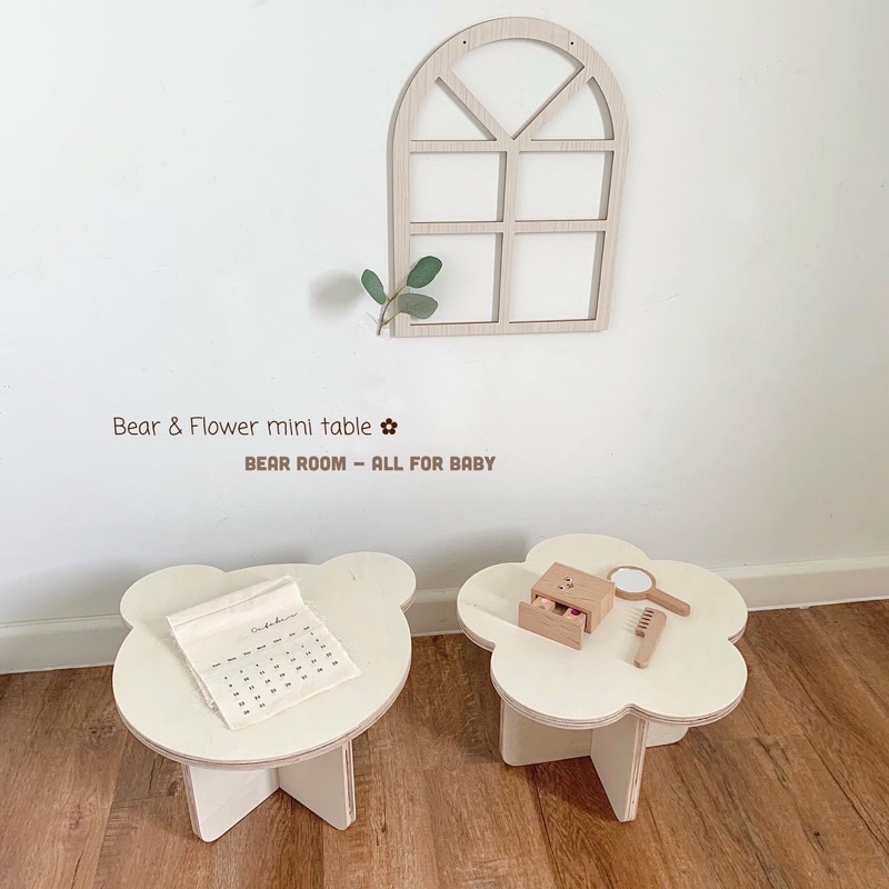 Bàn gấu và bàn hoa mini cho bé