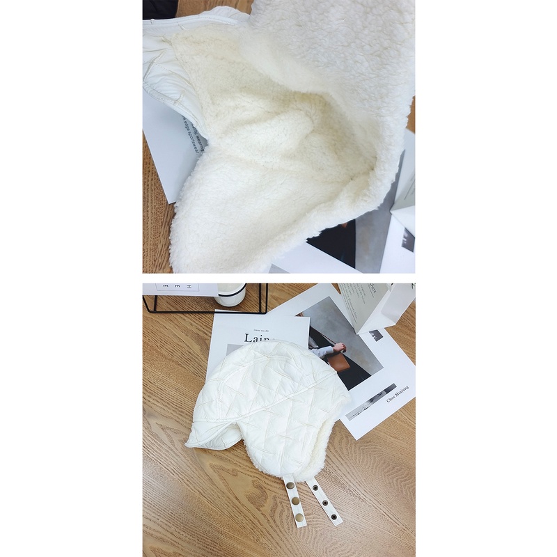 Mũ Lưỡi Trai Chất Nhung Cotton Họa Tiết Sọc Caro Phong Cách Hàn Quốc Chống Thấm Nước Thời Trang Thu Đông Cho Nữ