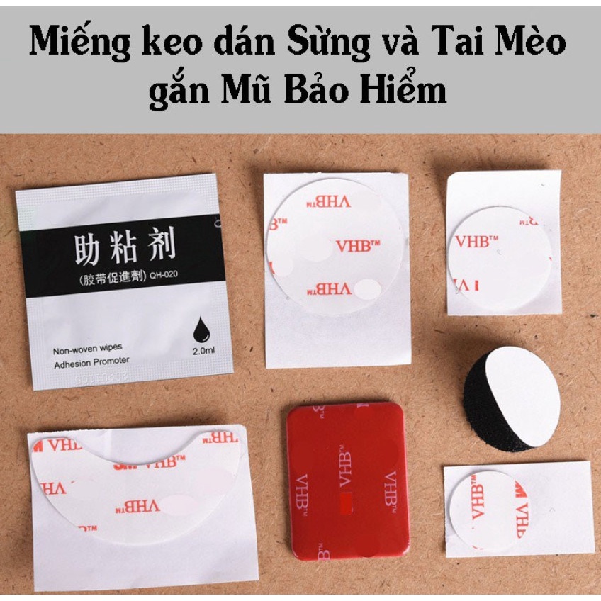 Keo dán 3M 2 mặt (1 cặp) chuyên dụng cho phụ kiện gắn mũ bảo hiểm tai mèo gấu mắt ếch chong chóng