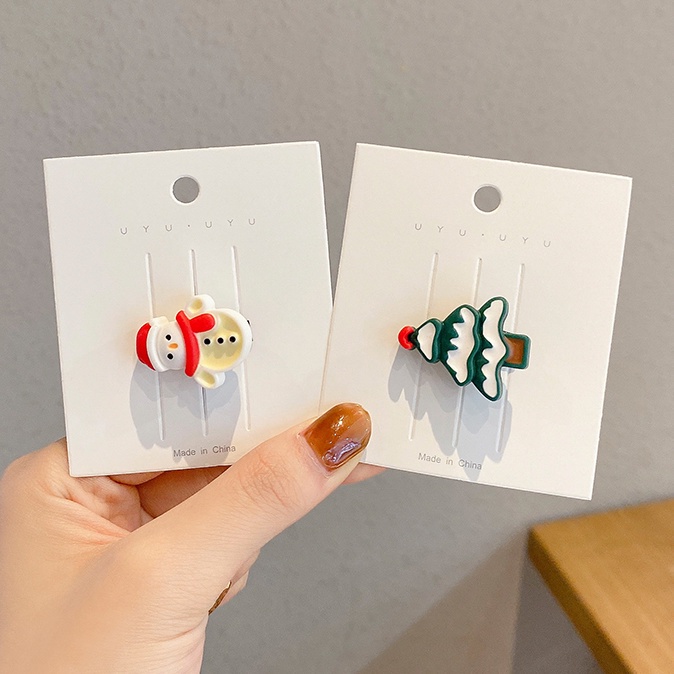 Kẹp Tóc Hình Ông Già Noel Dễ Thương Thời Trang Kẹp tóc hình cây thông Noel kẹp tóc nai sừng tấm kẹp tóc giáng sinh quà Giáng sinh phụ kiện tóc giáng sinh