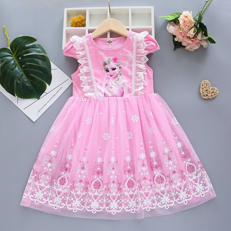 Đầm voal công chúa Elsa.