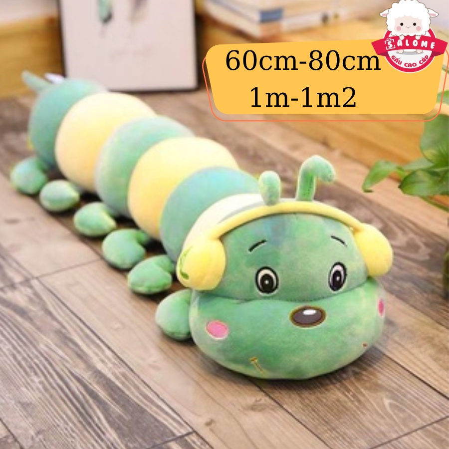 Gấu bông con sâu đeo tai nghe SALOME, Thú ôm đồ chơi dễ thương cho bé