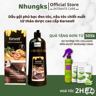 Dầu gội phủ bạc karseell italy thảo dược đen tóc nâu tóc từ lần gội đầu tiên- nhungkstore
