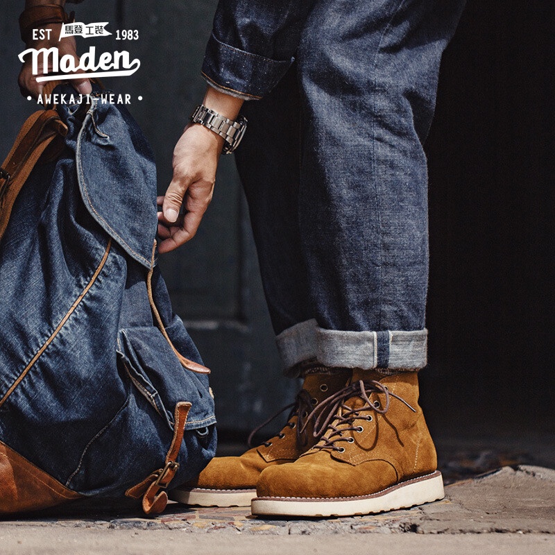 Giày bốt martin MADEN 9111 da lộn phong cách Anh quốc thời trang mùa thu 2022 dành cho nam