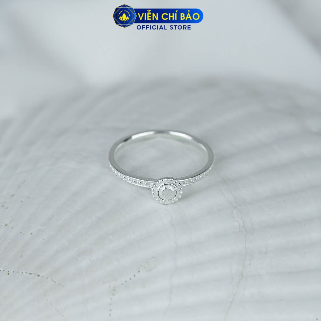 Nhẫn bạc nữ hình tròn viền bi chất liệu bạc 925 thời trang phụ kiện trang sức Viễn Chí Bảo N400877