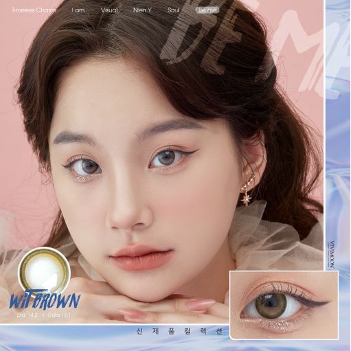 Lens Cận Màu Nâu Rêu Cho Mắt Thở Hàn Quốc Wit Brown VIVIMOON