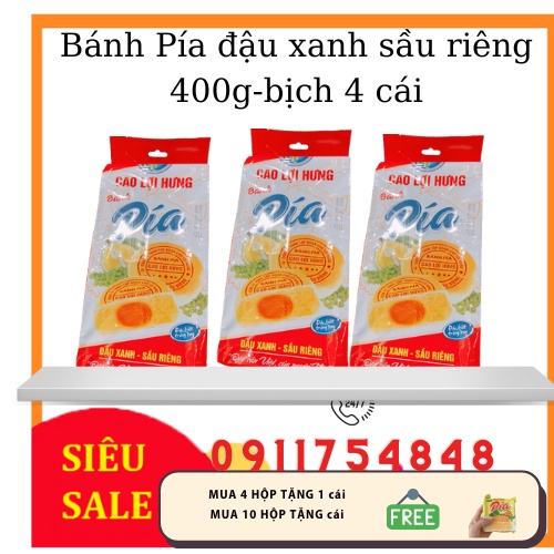 BÁNH PÍA vị đậu xanh sầu riêng_nhân trứng xây 400G,4 Cái/1Cái100g_Đặc sản Sóc Trăng_Bánh Kẹo Việt Nam_bachhoaanhthu
