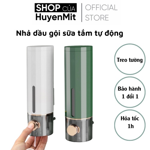 Hộp đựng sữa tắm dung tích 450ml - Nhả dầu gội, nước rửa tay gắn tường không cần khoan tiện lợi, chất liệu nhựa ABS