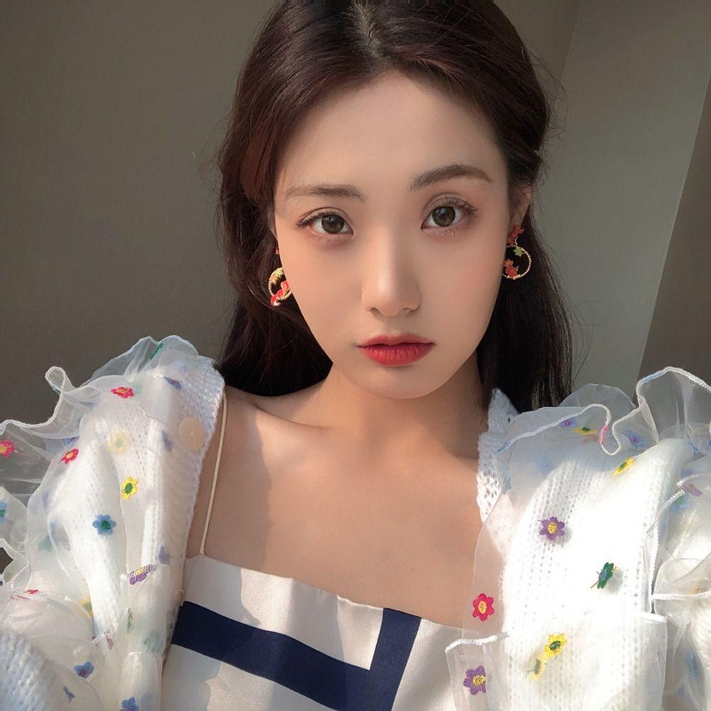 Bông Tai Xỏ Hình Mèo Đeo Nơ Lá Kiểu Nhật Bản Dễ Thương Cho Nữ