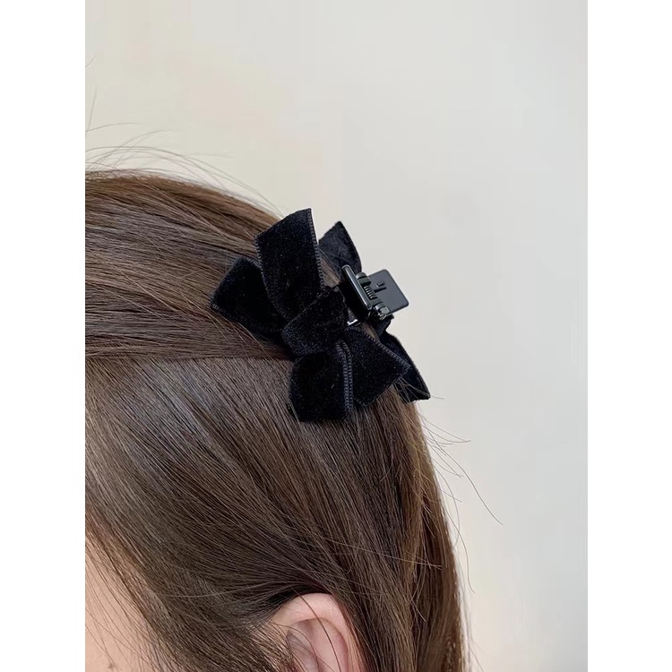 1 Chiếc Kẹp Tóc Nhung Đen Tiểu Thư | Cài Đầu Công Chúa
