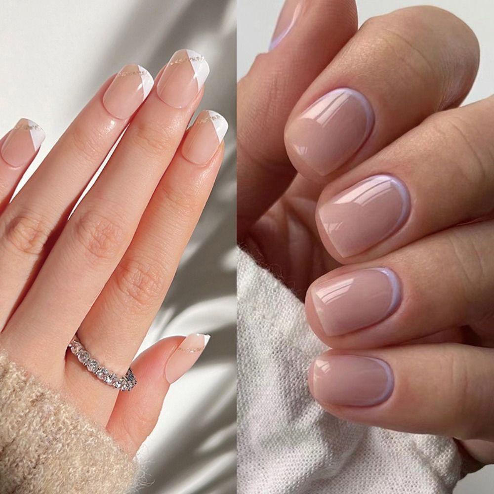 Set 24 Móng Tay Giả Che Phủ Toàn Diện Họa Tiết Lấp Lánh