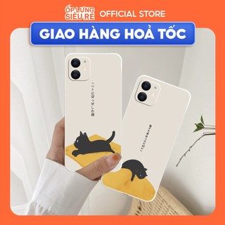 Ốp lưng cạnh vuông OPPO A5 2020/A33/A15/A53/A94/A54/A16/....viền bảo vệ camera hình Mèo lười