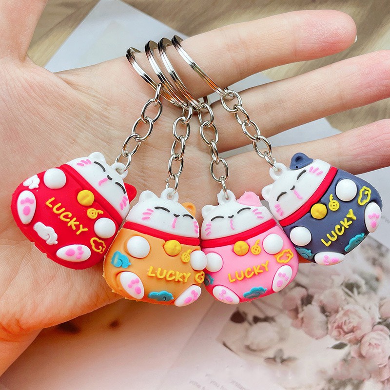 Móc Khóa Xe , Móc Treo Balo Hình Lucky Cat Siêu Dễ Thương