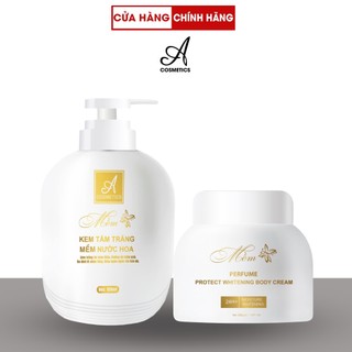 Combo Kem Body Mềm Nước Hoa A Cosmetics + Tắm trắng mềm Mỹ phẩm Phương Anh
