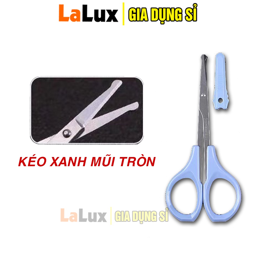 Kéo Cắt Lông Mũi Đầu Tròn CHÍNH HÃNG KỀM NGHĨA - Kéo Tỉa Lông Mũi Lông Mày Mini Kiềm Nghĩa Gia Dụng Sỉ LALUX