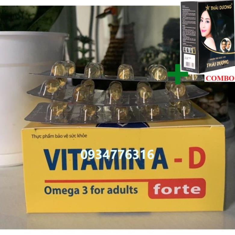 Combo Gội Là Đen Thái Dương+ ✅ Viên Uống Vitamin A D Bổ Sung Giảm Nguy Cơ Khô Mắt Hỗ Trợ Đẹp Da
