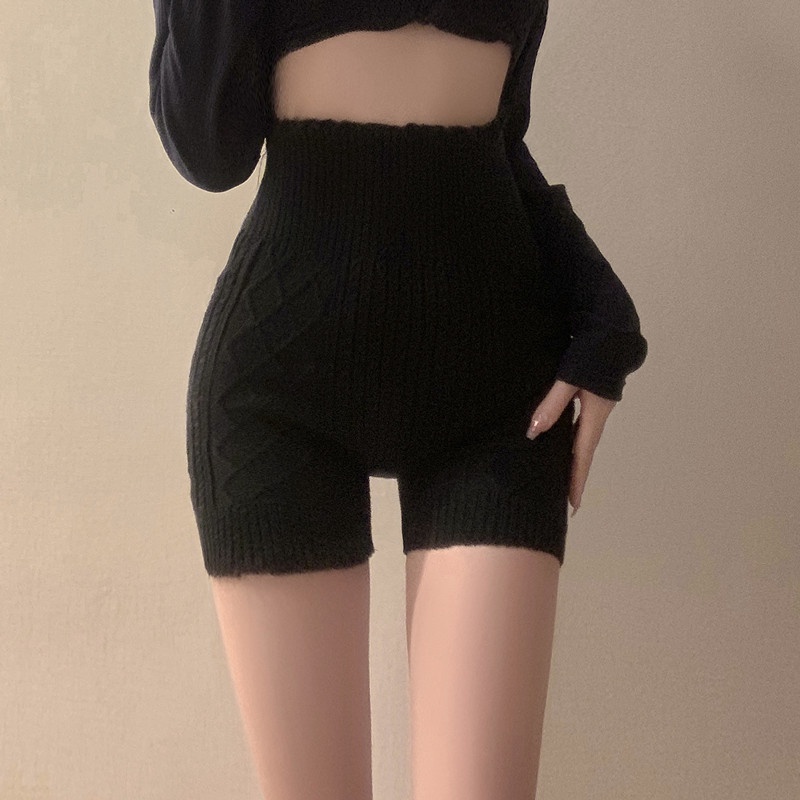 Cocory vn Quần Sọt Dệt Kim Lưng Cao Thời Trang Mùa Thu Cho Phái Nữ