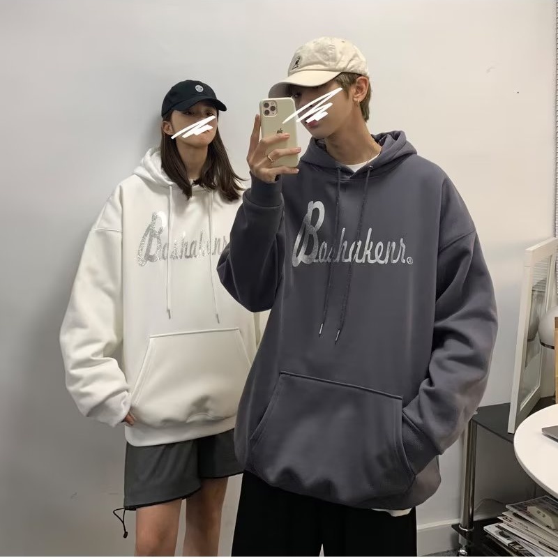 Áo hoodie Dáng Rộng Có In Chữ Thời Trang Phong Cách Hàn Quốc Cho Nam / Nữ
